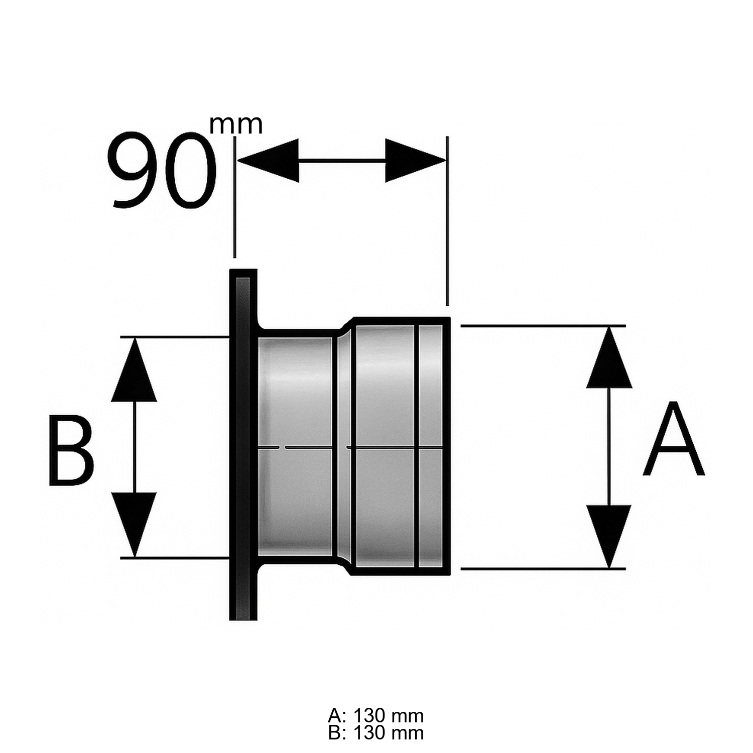 Schiedel Adapter Zugbegrenzer Ø130 mm für PRIMA PLUS T-Stück für Anschluss Ø130 mm einwandig matt