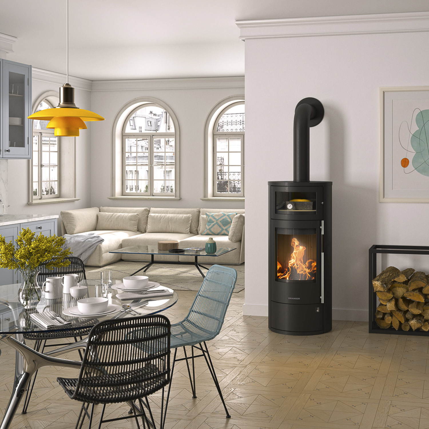 Oranier Polar Neo Bakery Kaminofen Stahl Schwarz