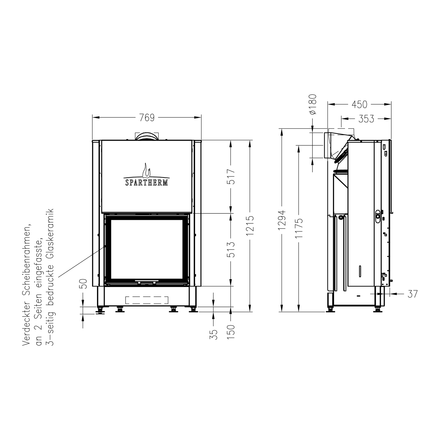 Spartherm Mini Sh-4S Kamineinsatz
