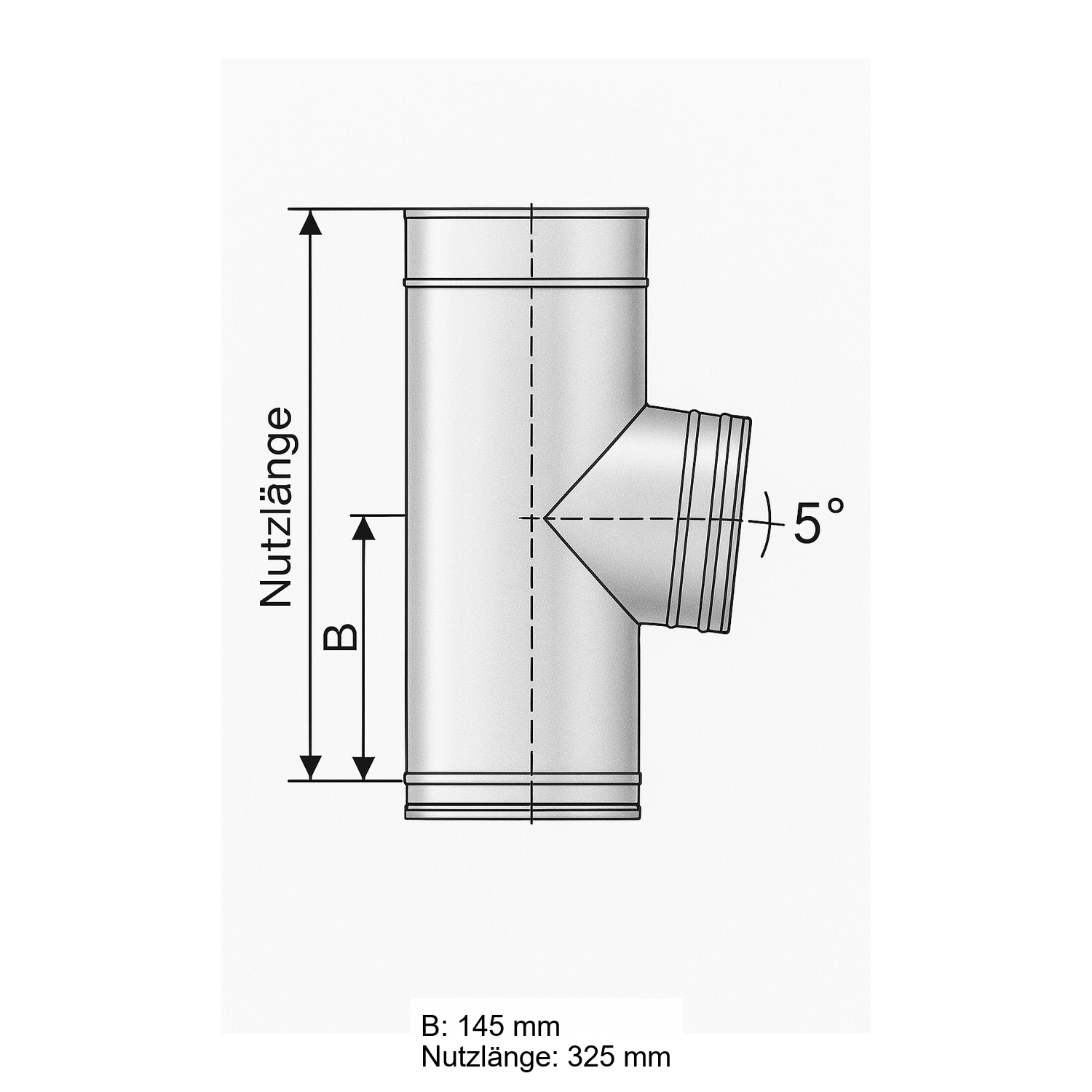 Schiedel PRIMA PLUS Rauchrohranschluss 85° Ø150 mm einwandig matt