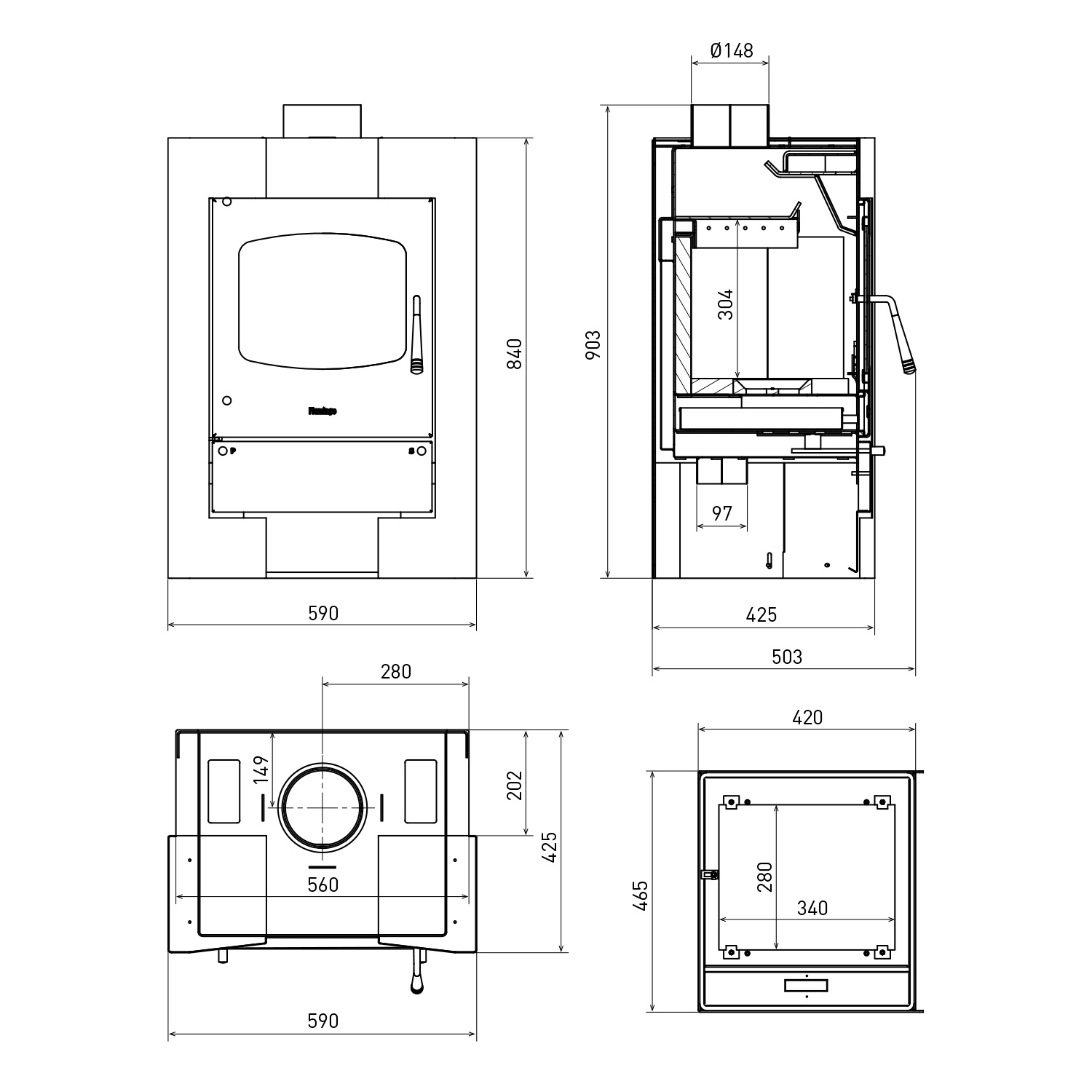 Kaminofen HS Flamingo ESPO 1 Grey Kaminofen HS Flamingo ESPO 1 Grey