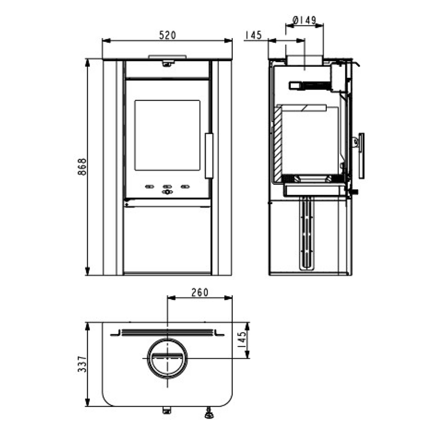 Haas+Sohn Prunus II Kaminofen perl-schwarz
