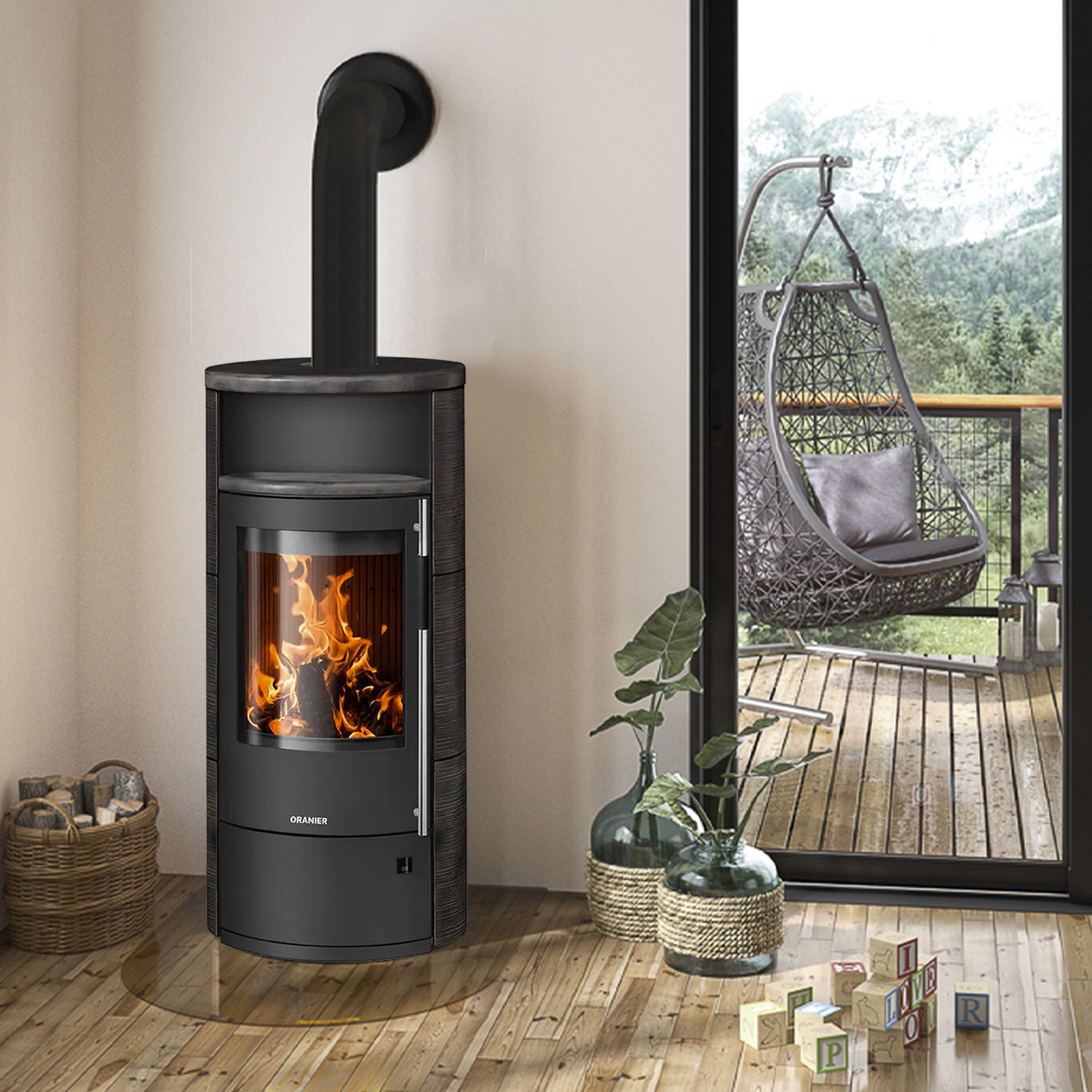 Oranier Polar Neo 8 Kaminofen Keramik Namib