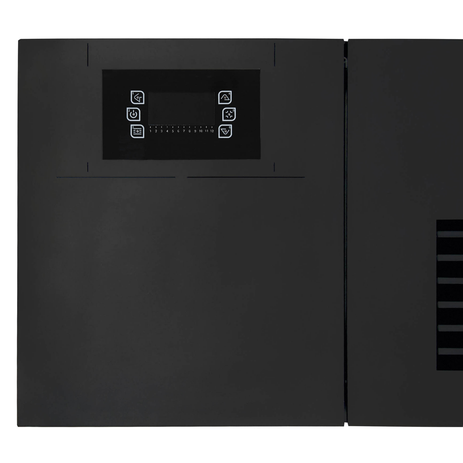 Oranier Boreas II Pelletofen Stahl Schwarz / Sintered Stone Schiefer, Rauchrohr hinten Oranier Boreas II Pelletofen Stahl Schwarz / Sintered Stone Schiefer, Rauchrohr hinten