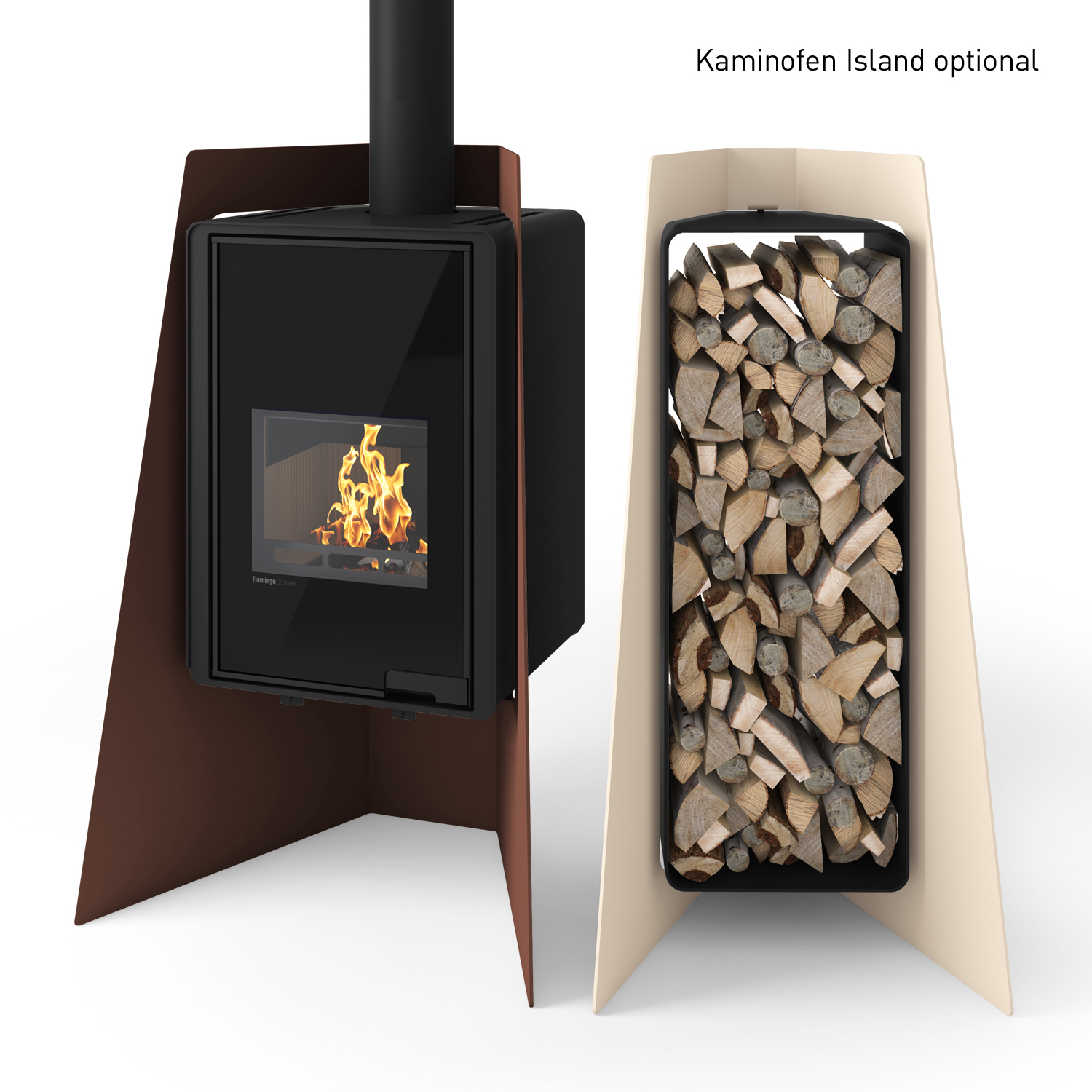 HS Flamingo Deluxe 3 Holzregal Creme HS Flamingo Deluxe 3 Holzregal Creme