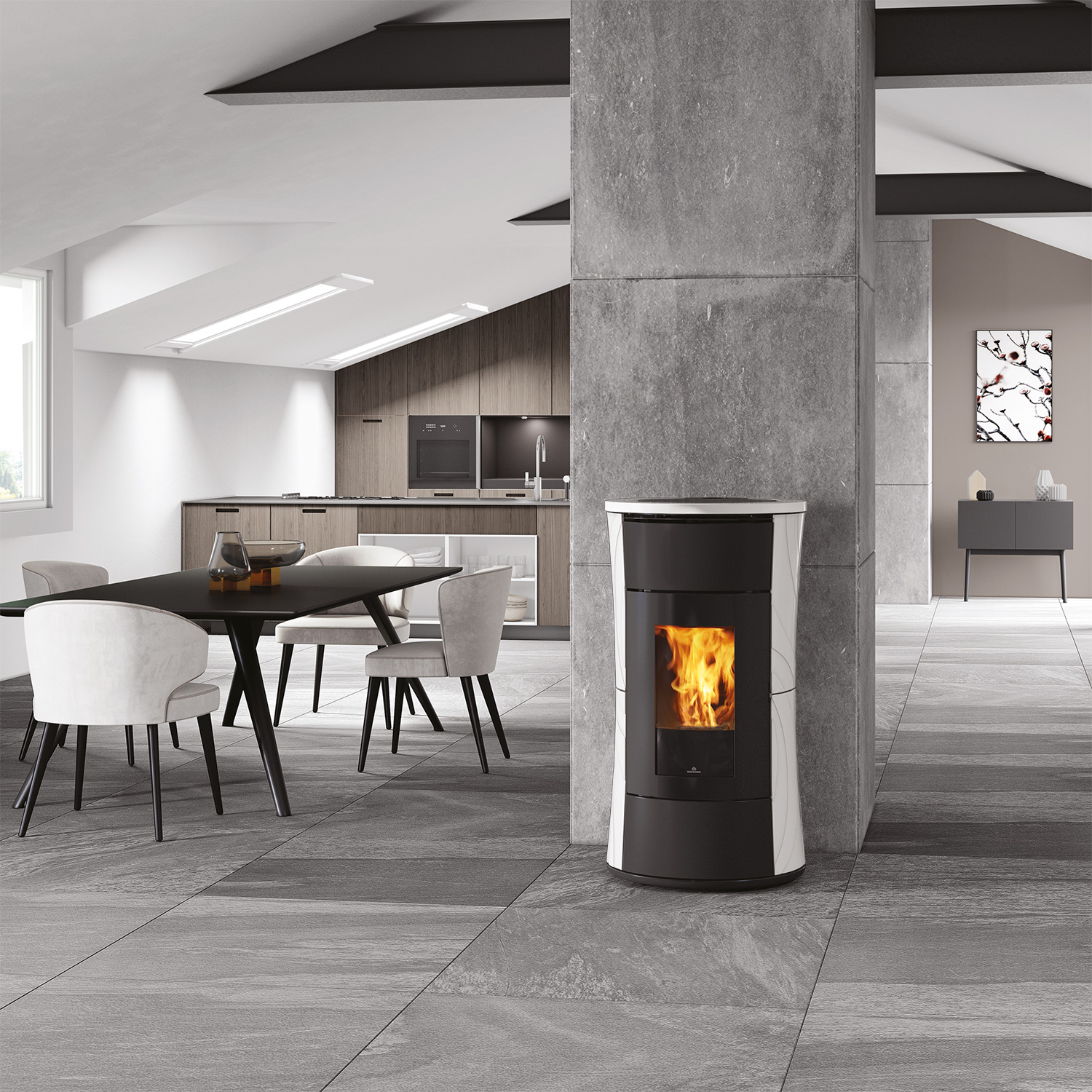 Edilkamin Cherie 9 EVO Pelletofen Keramik Weiß Edilkamin Cherie 9 EVO Pelletofen Keramik Weiß