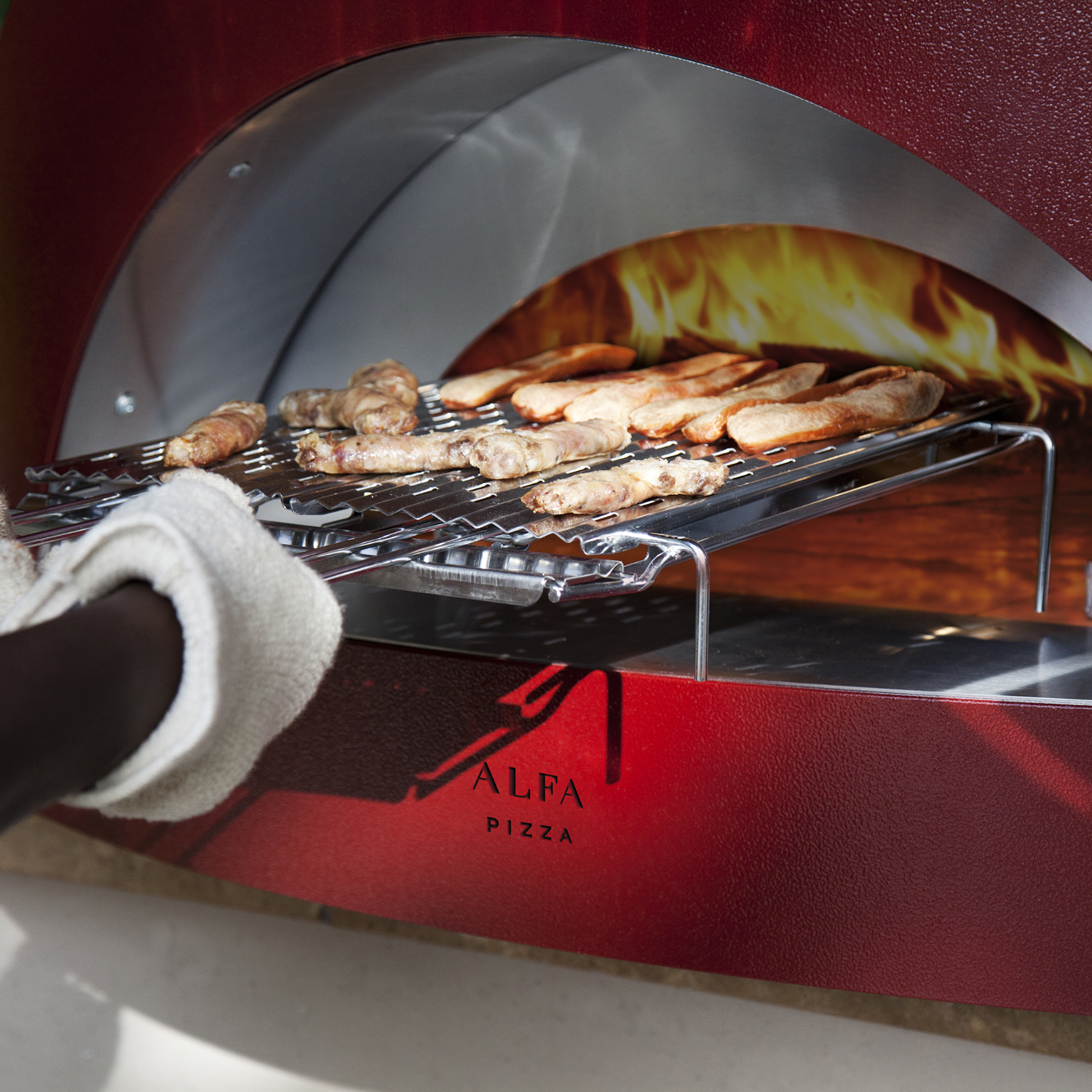 Alfa Forni Pizzaofen Allegro Antikrot ohne Unterbau + Ventura Pizza-Set (4-tlg.) gratis