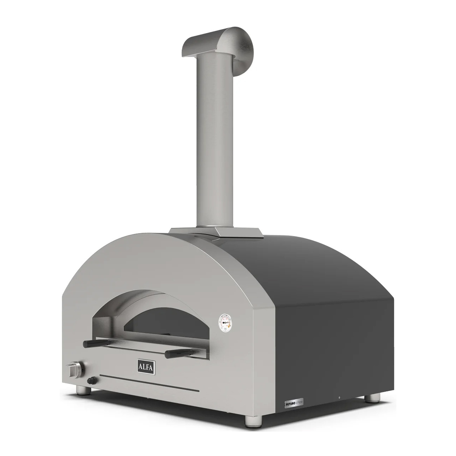 Alfa Futuro 4 Pizze Gas-Pizzaofen silber/ schwarz 50 mBar