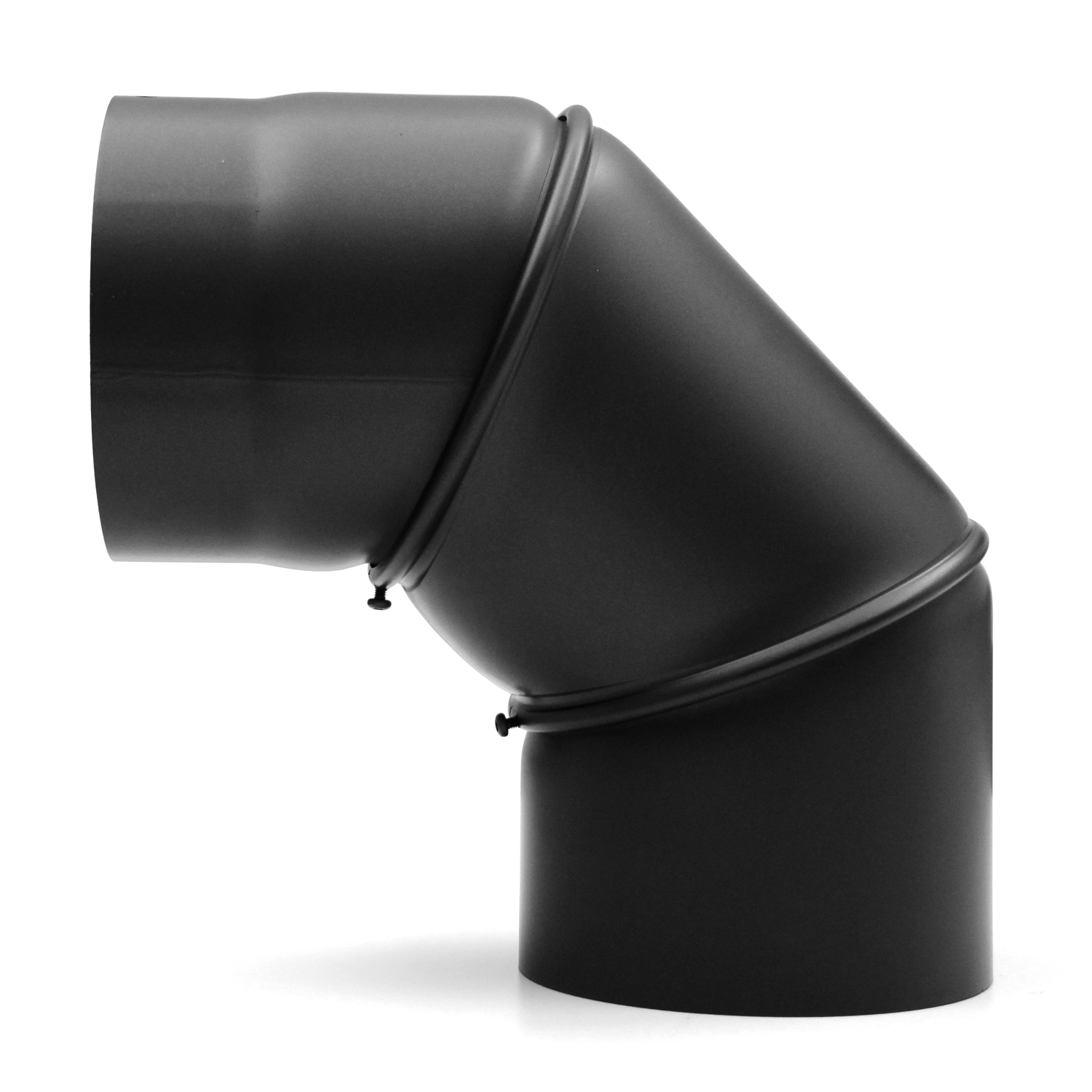 Raik Basic Rauchrohrbogen 160mm schwarz 0–90° ohne Tür für Rauchrohr / Ofenrohr