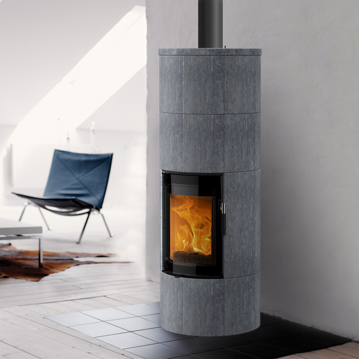 Lotus Maestro 2 Kaminofen Speckstein, Tür Magic, Rauchabgang oben