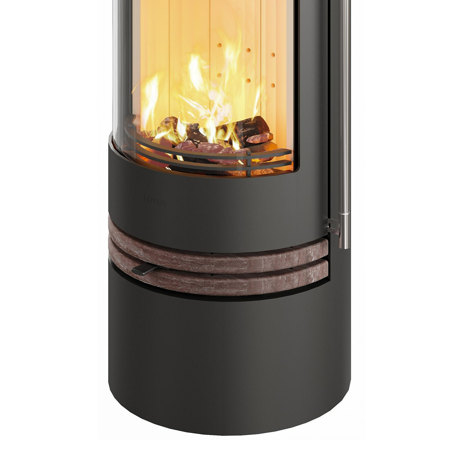 Lotus Kaminofen Orbis 2 Coffee Stone , RR hinten od. RR oben / optional Griffvarianten