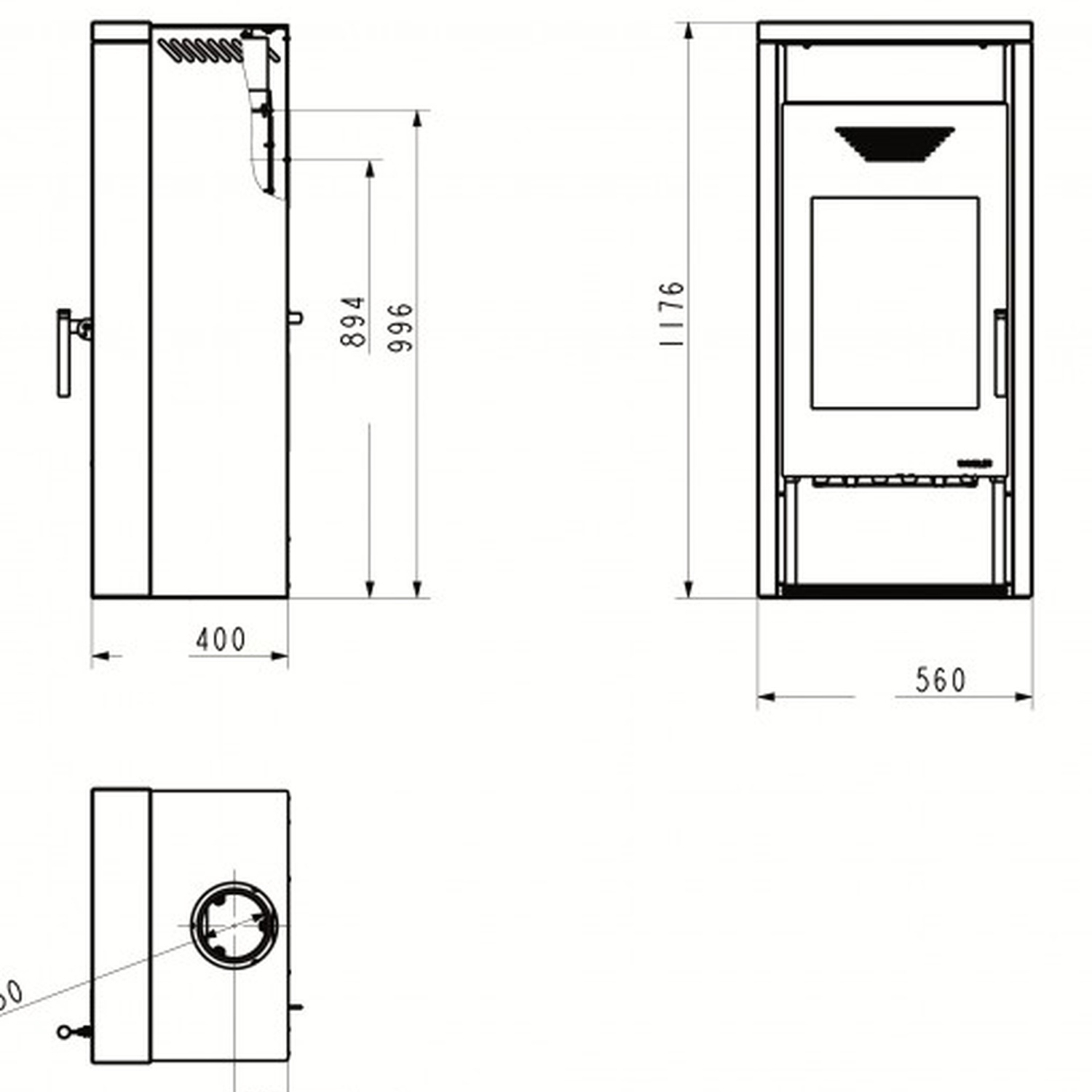 Wamsler Kaminofen Logi Schwarz Sandstein Rainbow