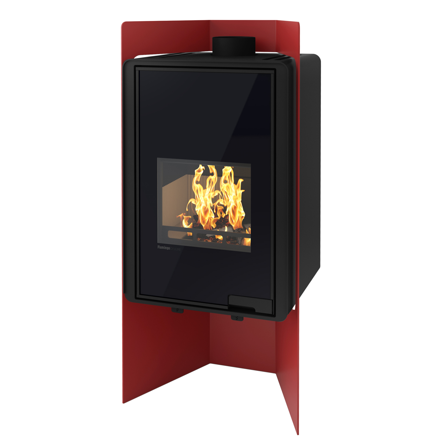 HS Flamingo Deluxe Pulau Kaminofen Rot