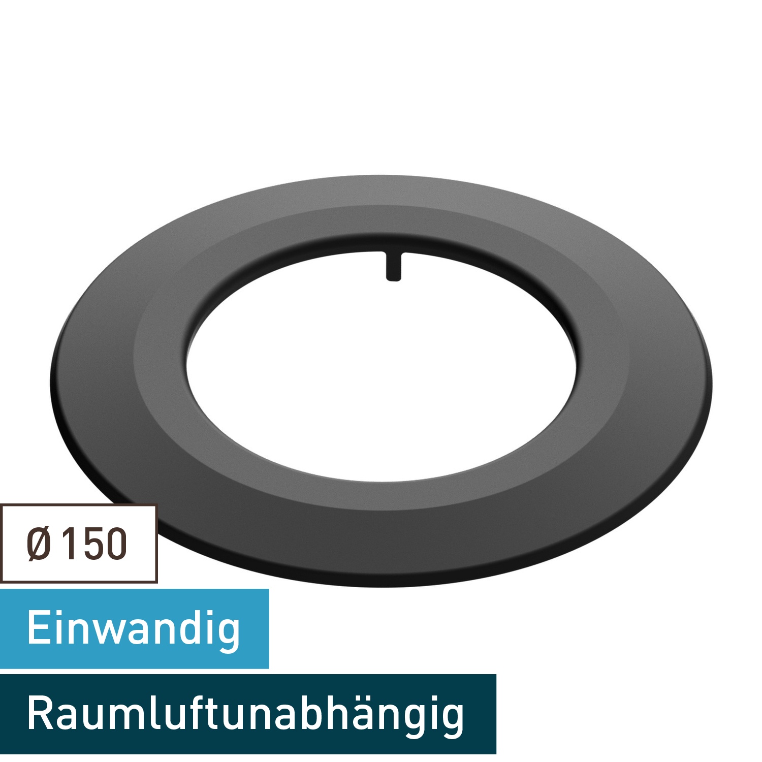 Raik Lifestyle Rosette 150mm schwarz für Rauchrohr / Ofenrohr