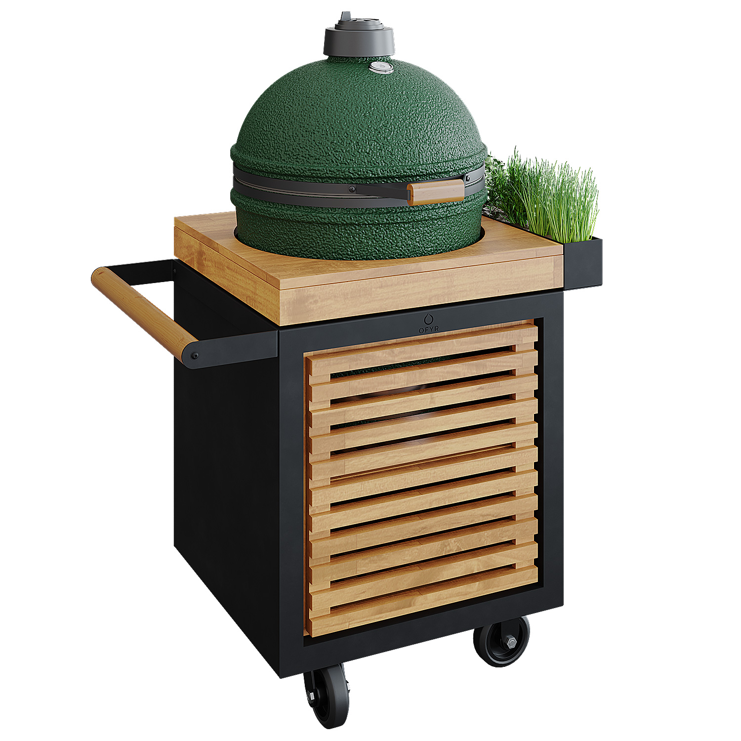 OFYR Holzeinsatz für Sockel PRO Teakholz klein mit Tür OFYR Holzeinsatz für Sockel PRO Teakholz klein mit Tür