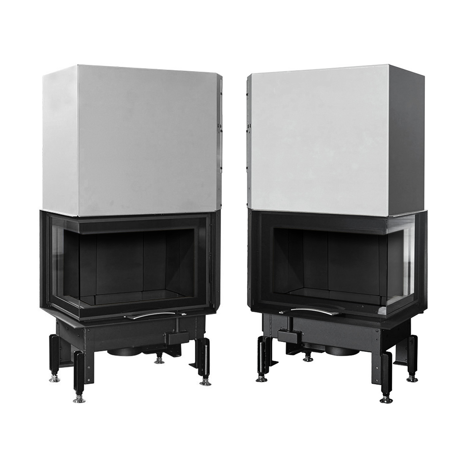 Austroflamm 63x40x42 S 2.0 Kamineinsatz Ecke rechts Feuerraum Schwarz