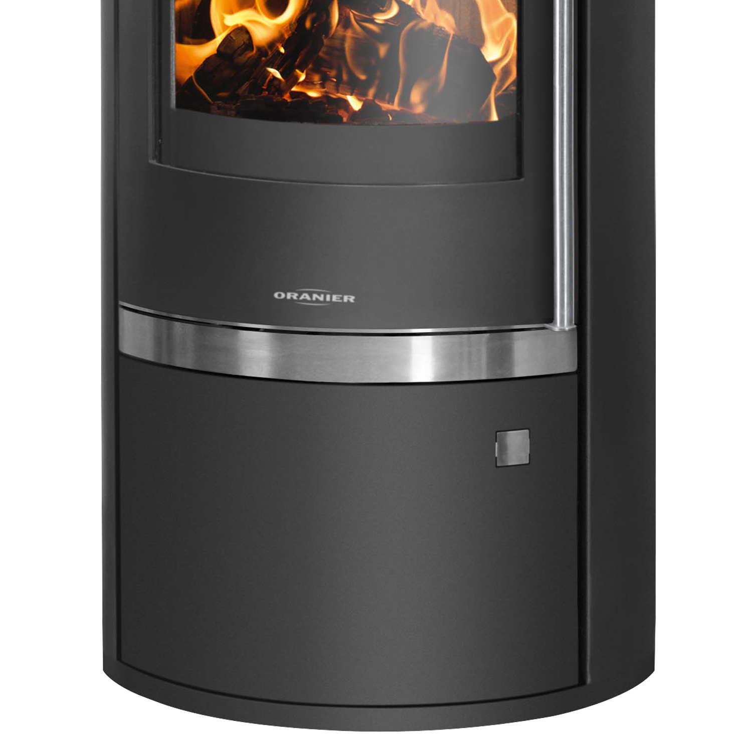 Oranier Rota Top 2.0 Kaminofen Stahl Schwarz mit Abdeckplatte Keramik Bordeauxrot