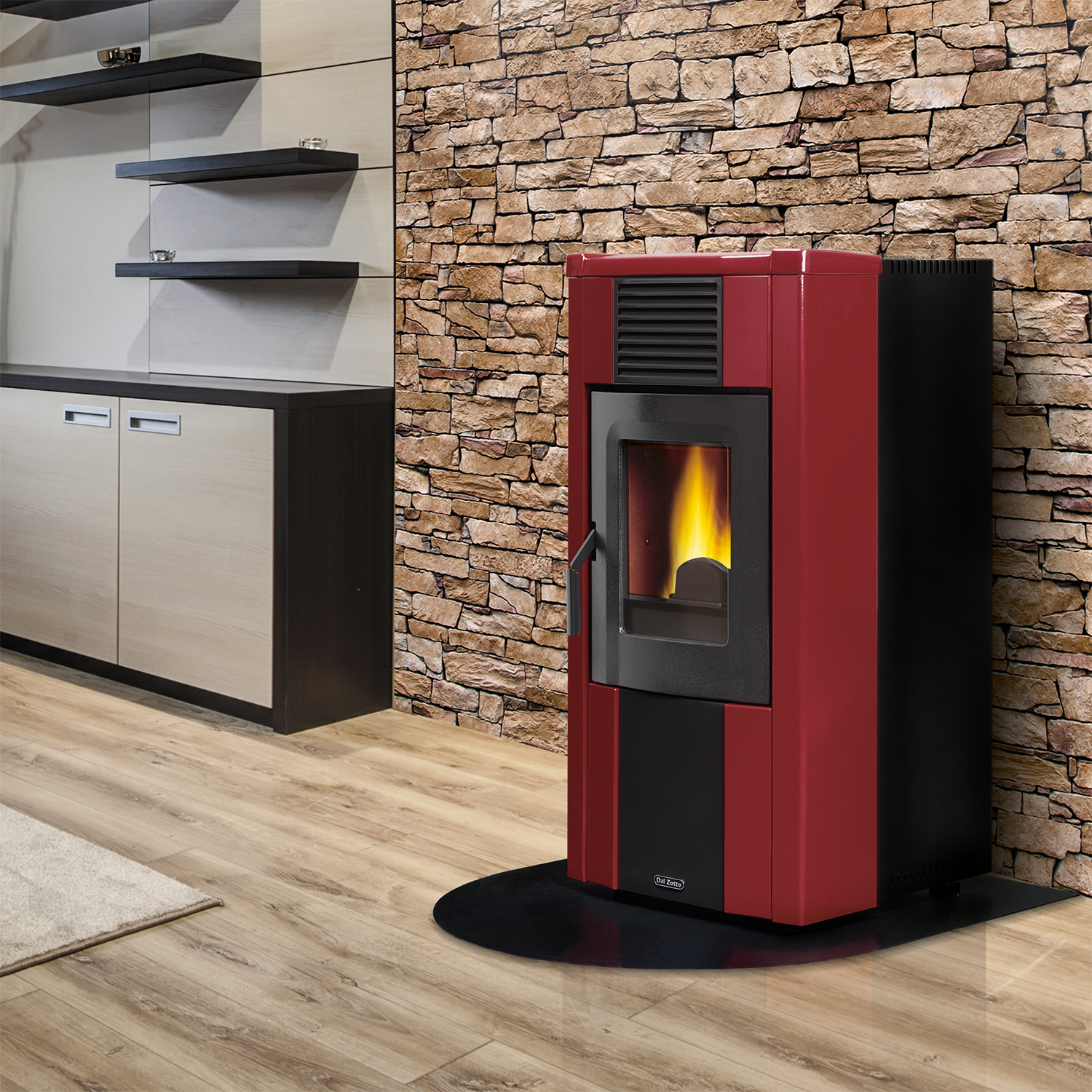 Dal Zotto Rita Elite Evo Pelletofen Stahl Bordeaux Dal Zotto Rita Elite Evo Pelletofen Stahl Bordeaux