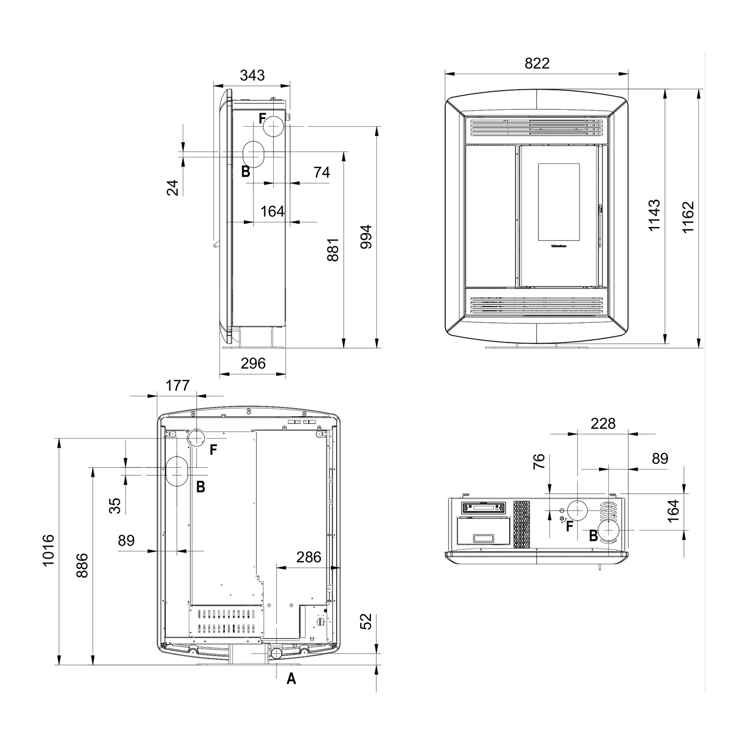 Extraflame SOUVENIR PLUS LUX 5.0 - Weiss Pelletofen