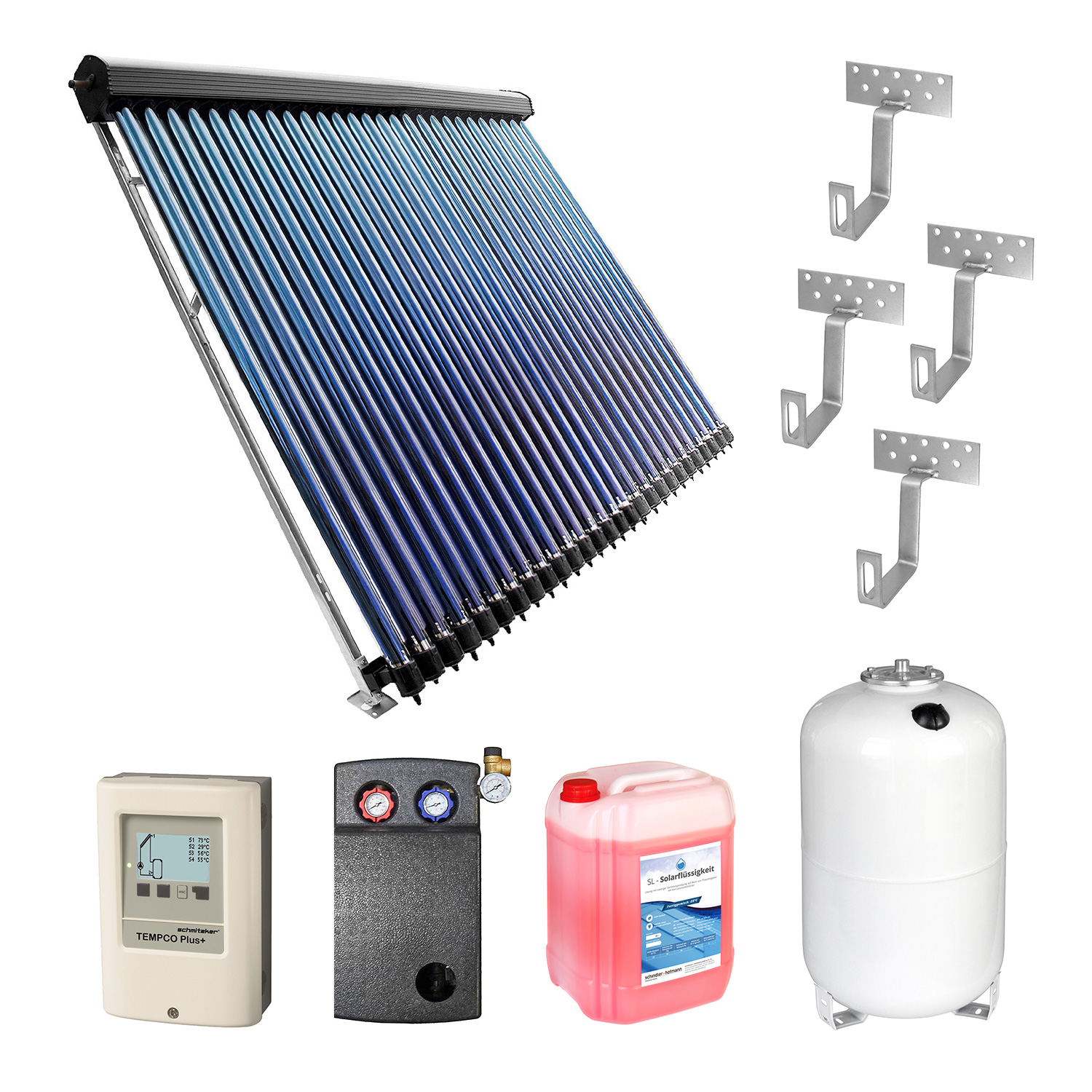 15,17 m² Solarthermie-Set 4 - 3x Röhrenkollektor HP 30 15,17 m² Solarthermie-Set 4 - 3x Röhrenkollektor HP 30
