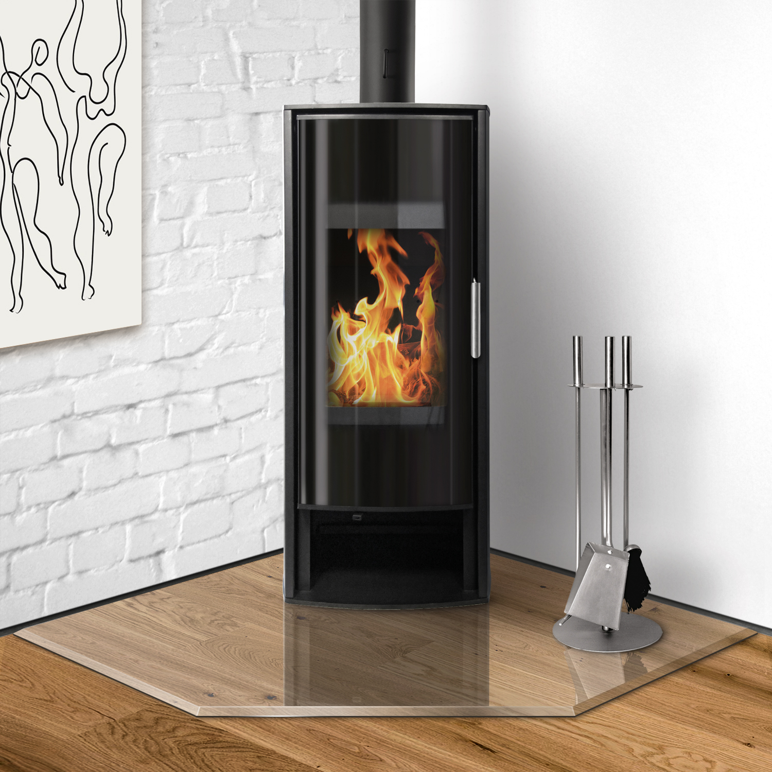 Raik Kamin Glasplatte Diamant inkl. Facette Raik Kamin Glasplatte Diamant inkl. Facette