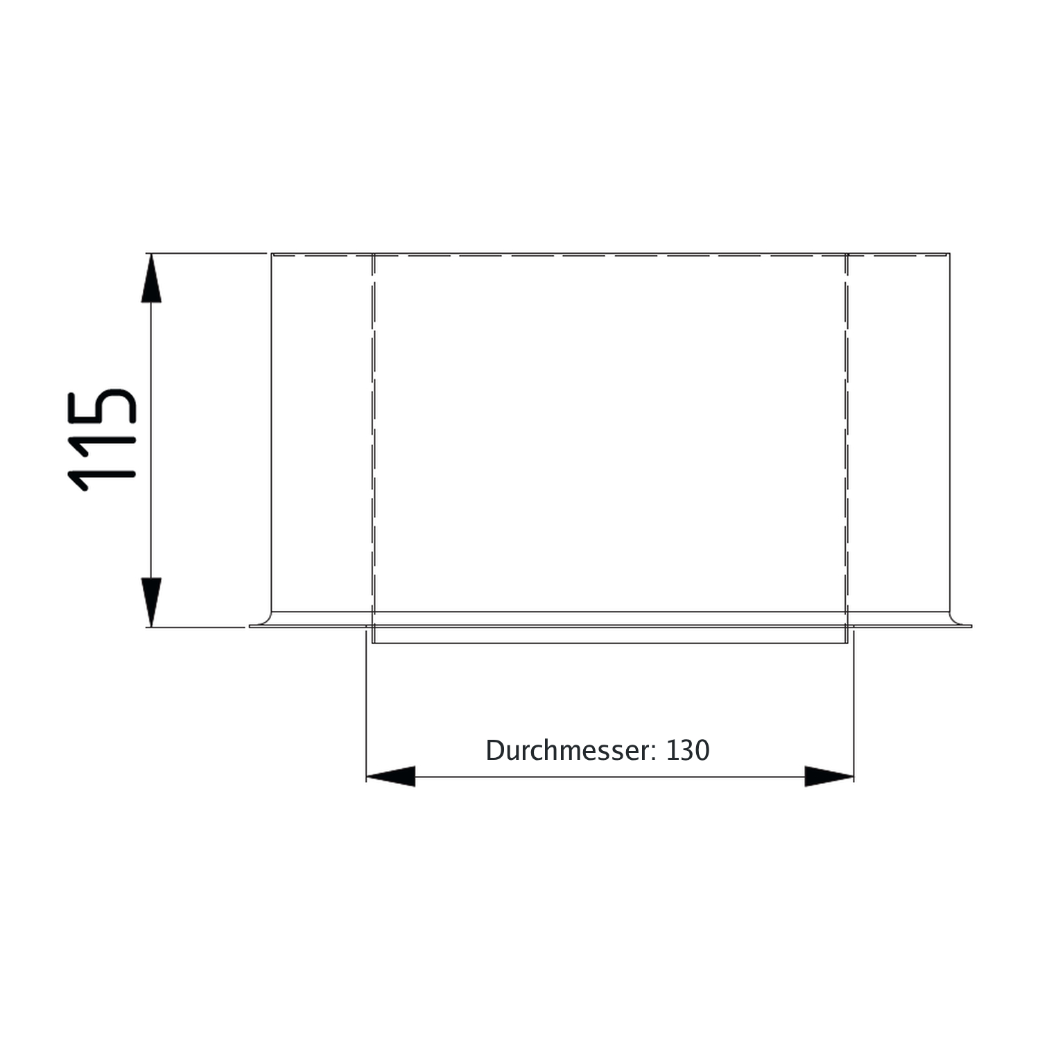 Raik Wandfutter LS DUO Durchmesser 130x115x0,8mm Stecktiefe 110mm