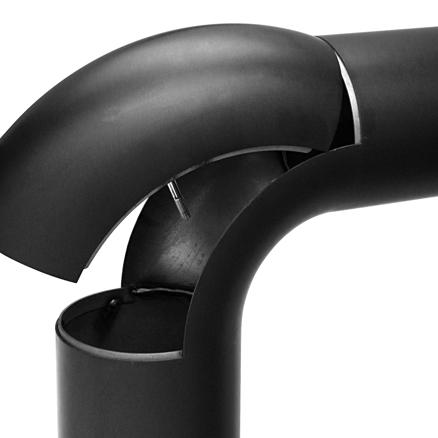 Raik Basic Rauchrohrbogen-Set 130mm schwarz FULLFORM rund für Rauchrohr / Ofenrohr