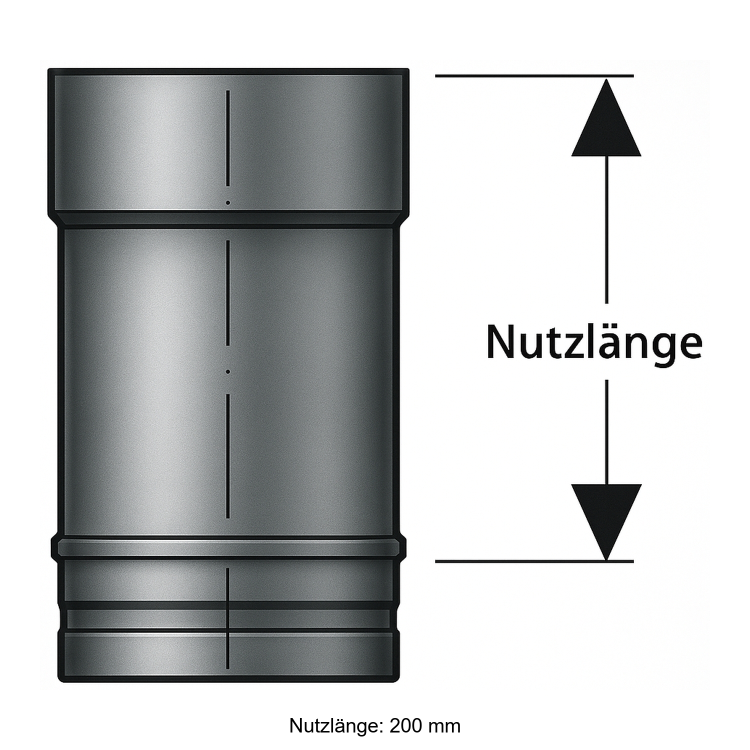 Schiedel PRIMA PLUS Rohrelement 250mm Ø130 mm einwandig matt