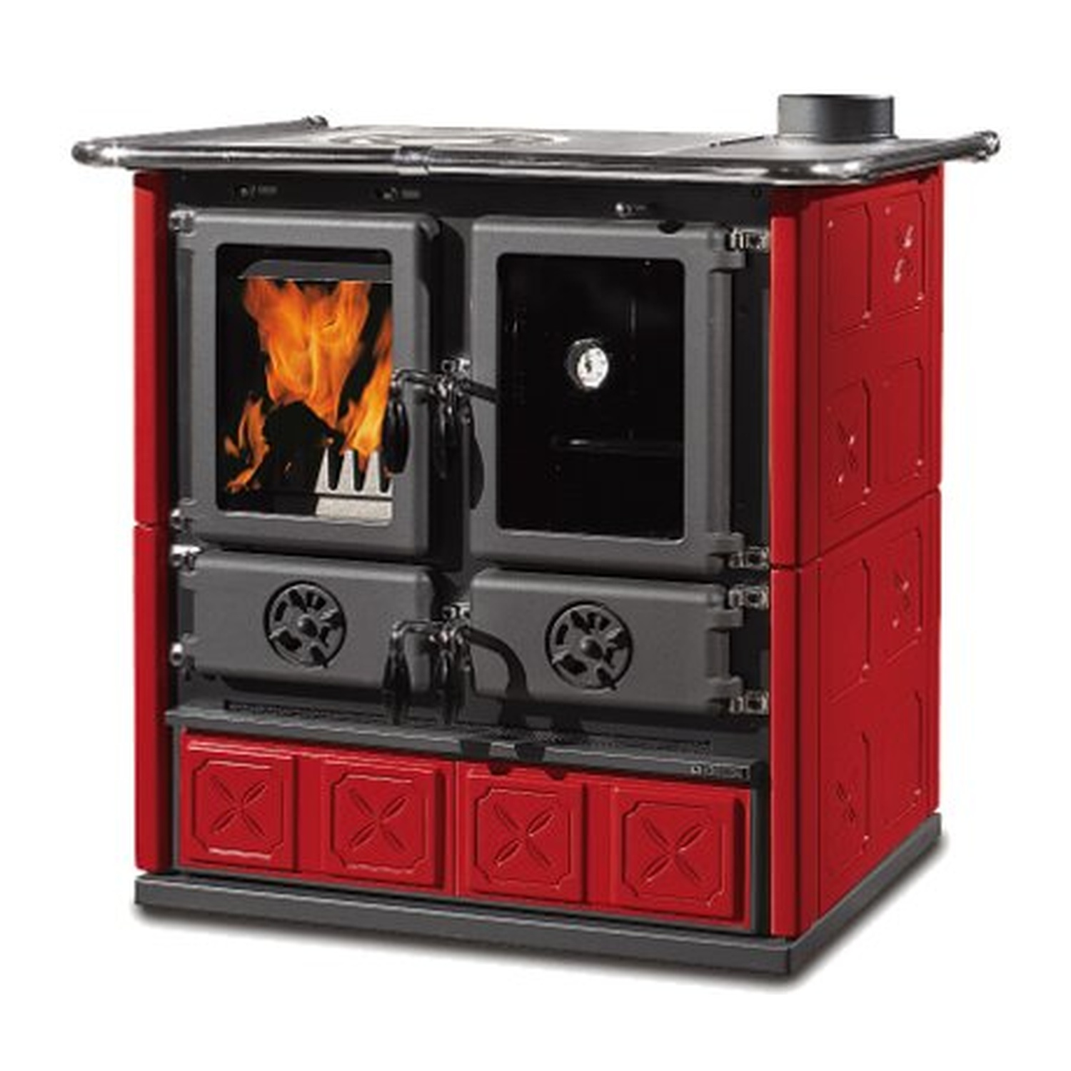 La Nordica ROSETTA.16 Majolika - Bordeauxrot Küchenofen