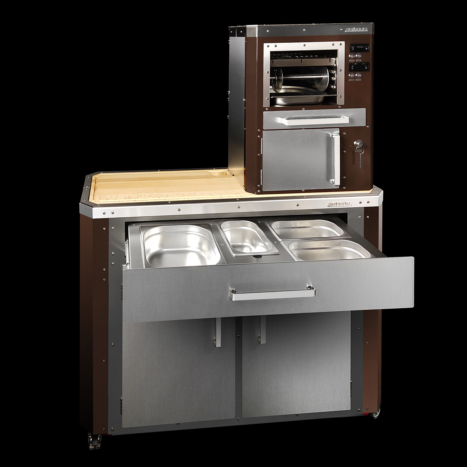 Asteus Segula 800° Lifestyle Elektrogrill braun emailliert