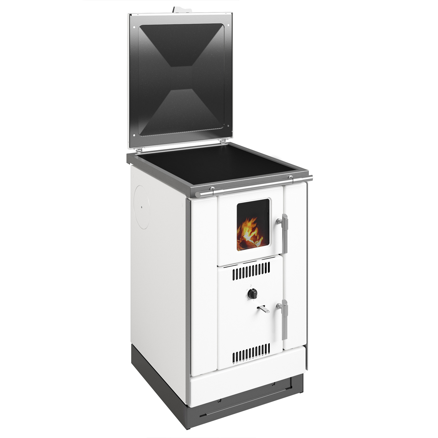 Wamsler K 158 F wasserführender Küchenherd Emailliert weiß/ matt, Ceranfeld