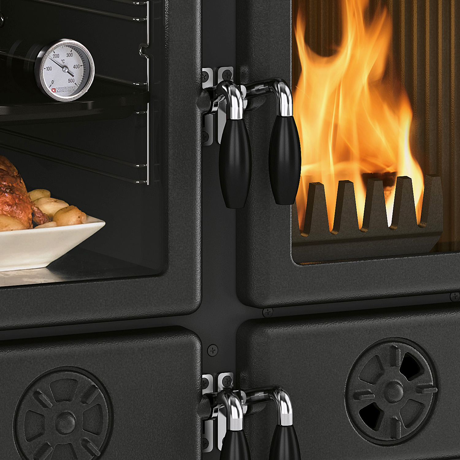 La Nordica Rosetta SX.16 Steel Küchenofen Stahl Weiss gesprenkelt