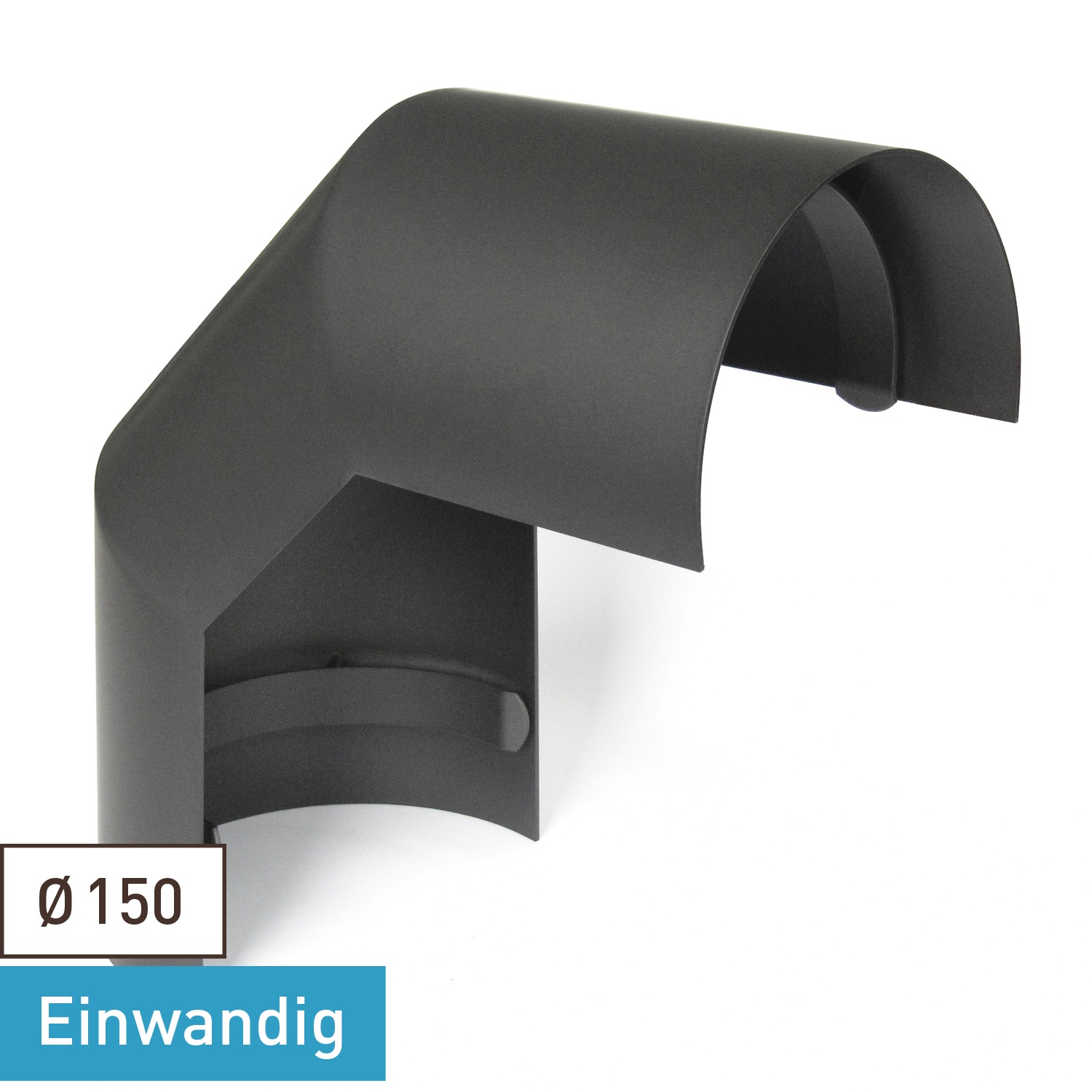 Raik Basic Rauchrohrbogen / Ofenrohr 150mm - Thermoschild 90° gussgrau