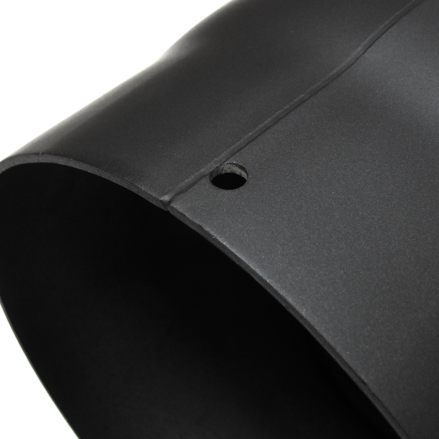 Raik Basic Rauchrohrbogen 150mm schwarz 90° – 2teilig mit Tür geschliffen für Rauchrohr / Ofenrohr