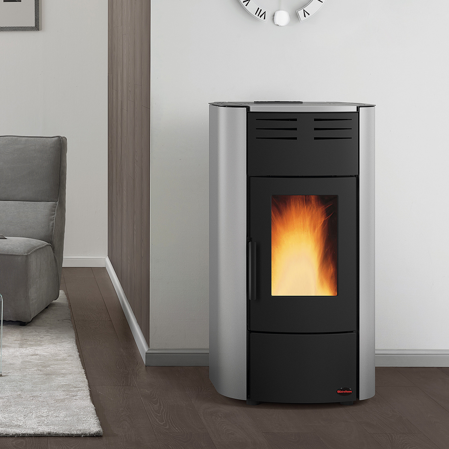 Extraflame RAFFAELLA IDRO H15 5.0 16 wasserführender Pelletofen grau Extraflame RAFFAELLA IDRO H15 5.0 16 wasserführender Pelletofen grau