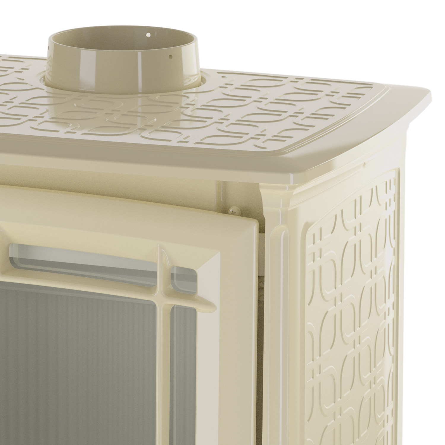 Hergom Shelburne Kaminofen Gusseisen Beige emailliert