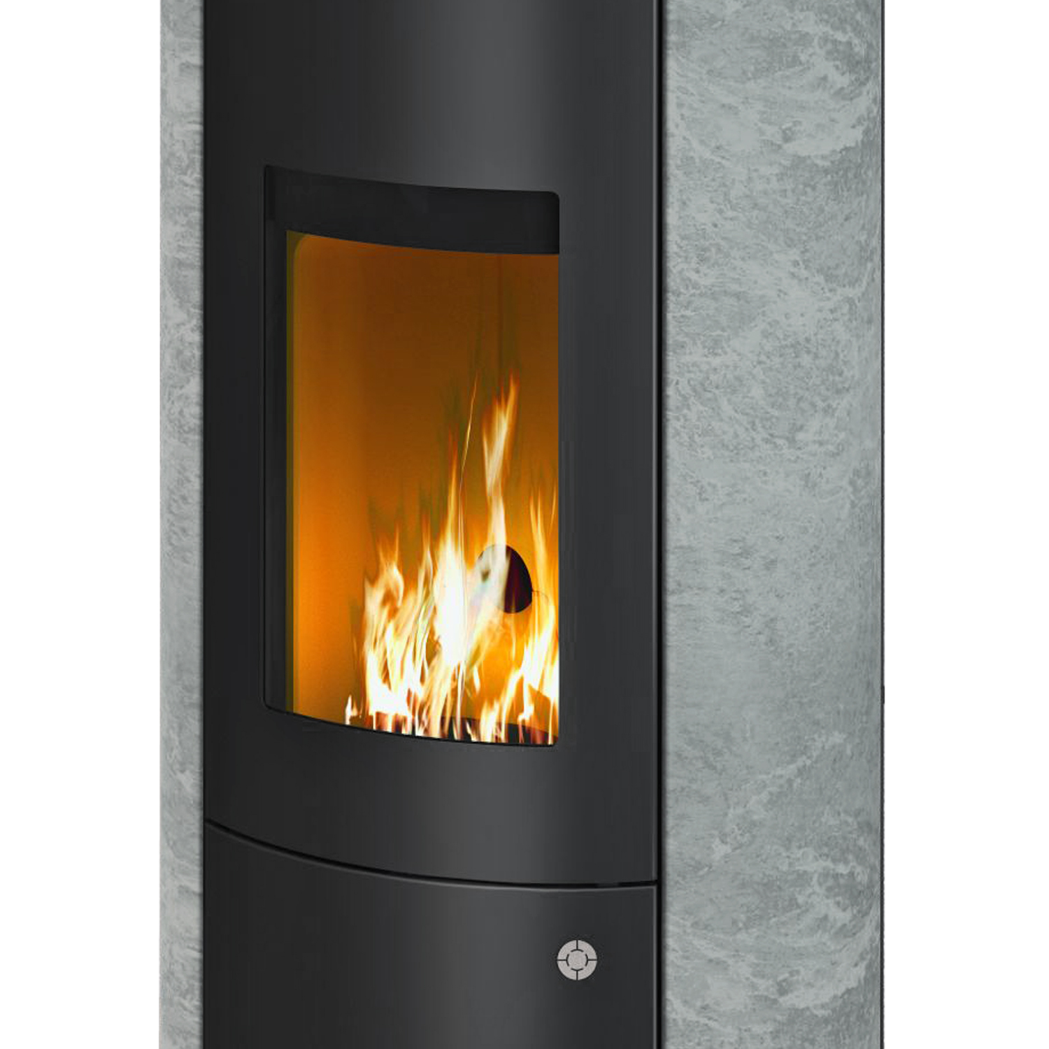 Olsberg Inara 3.0 Pelletofen Stahl Schwarz/Naturstein Serpentin