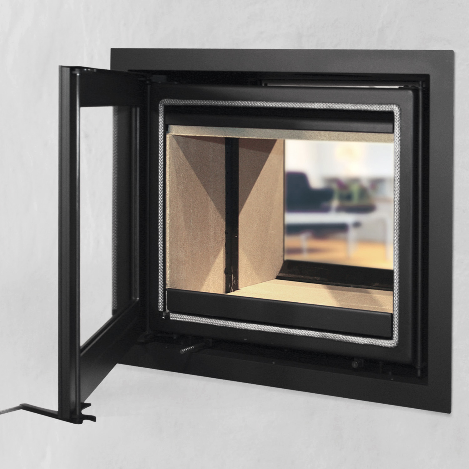 Lotus H570 T Kamineinsatz Farbe Schwarz, Scharniere links Lotus H570 T Kamineinsatz Farbe Schwarz, Scharniere links