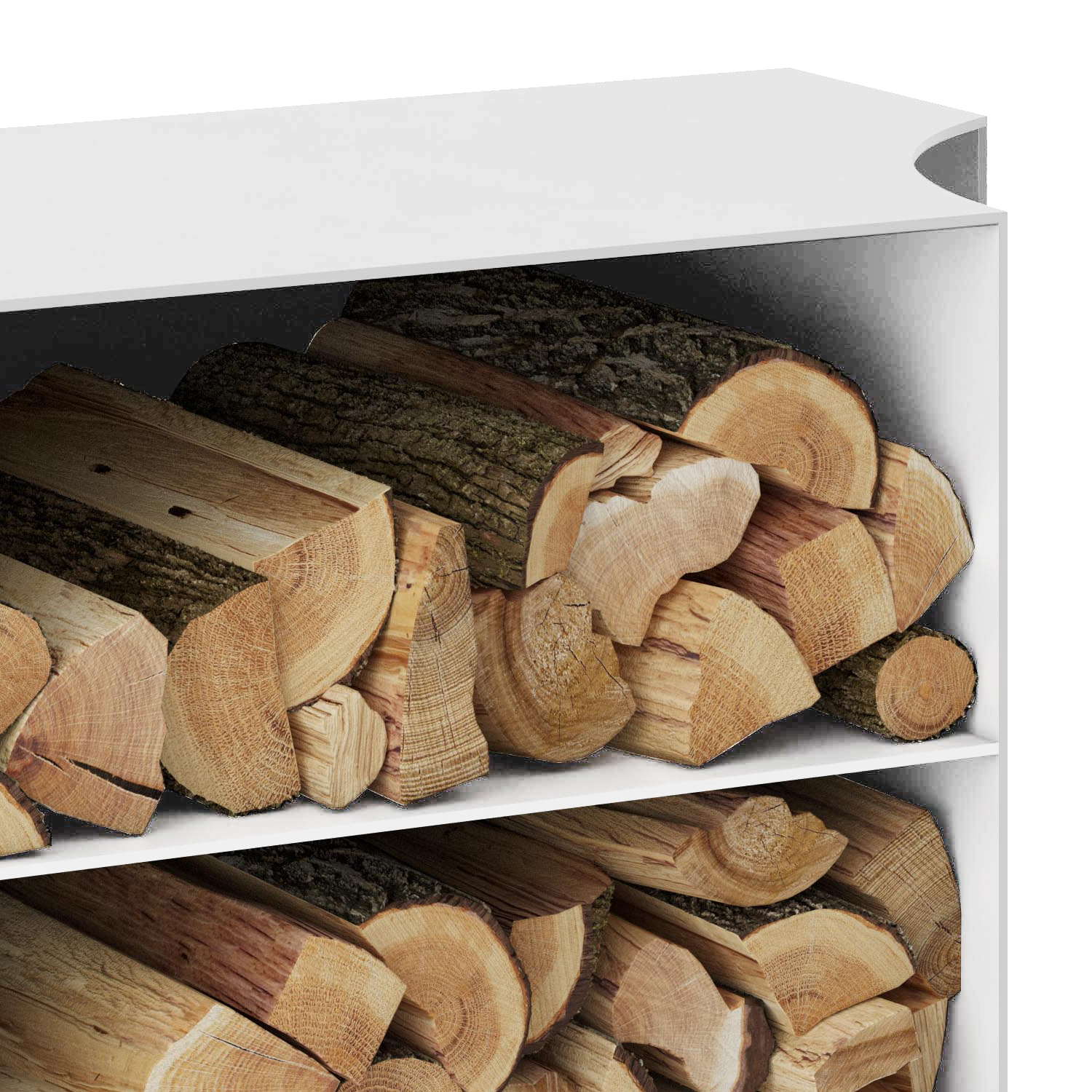 Spartherm Holzfach für Passo XS seitlich links Weiß