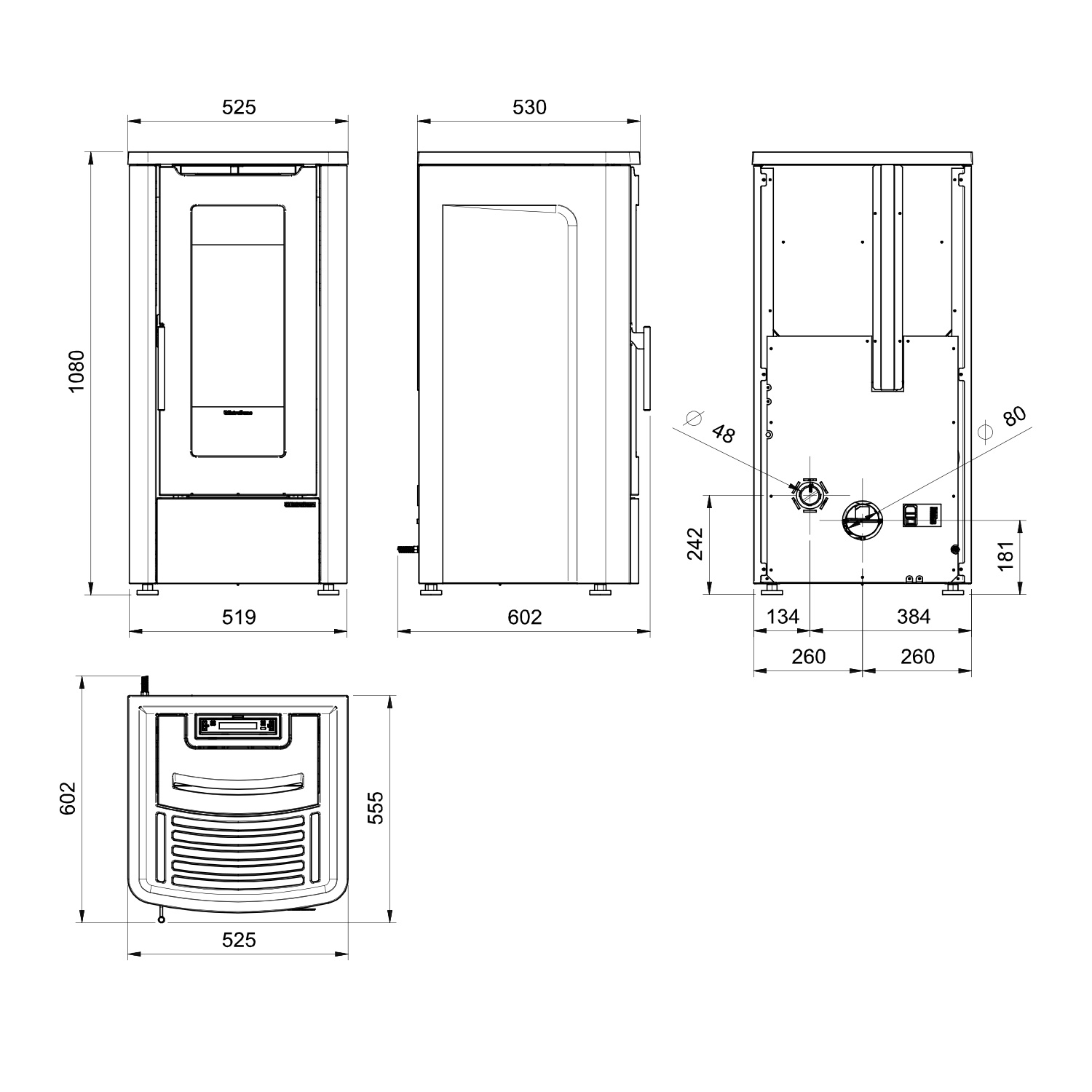 Extraflame Dahiana Plus VFS 16 Pelletofen Stahl Elfenbein
