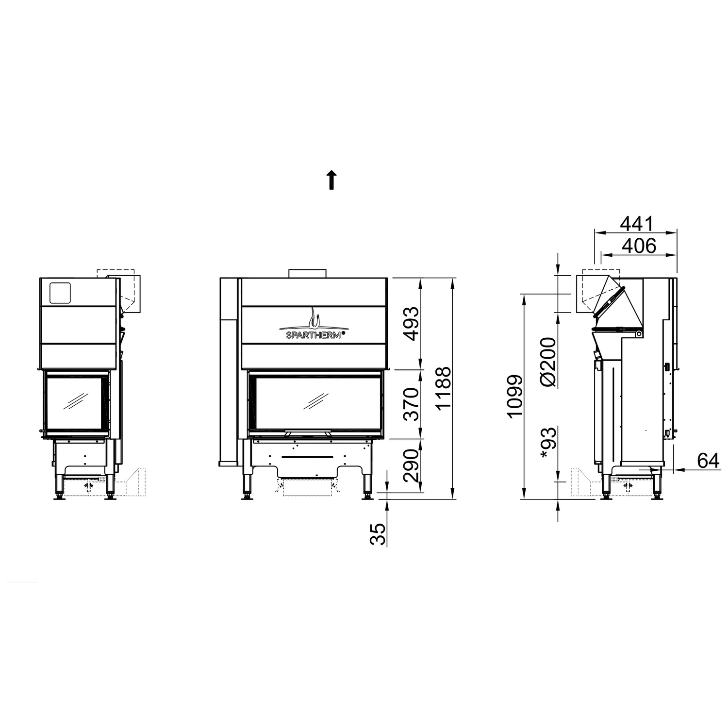 Spartherm Varia AS-2Rh Kamineinsatz 200 mm RR