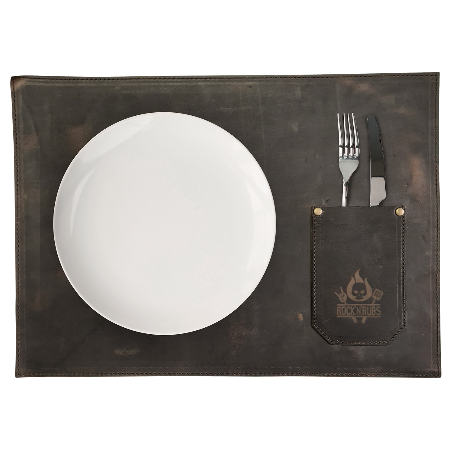 Rock'n'Rubs Tisch-Set aus Leder Cognac Crunch