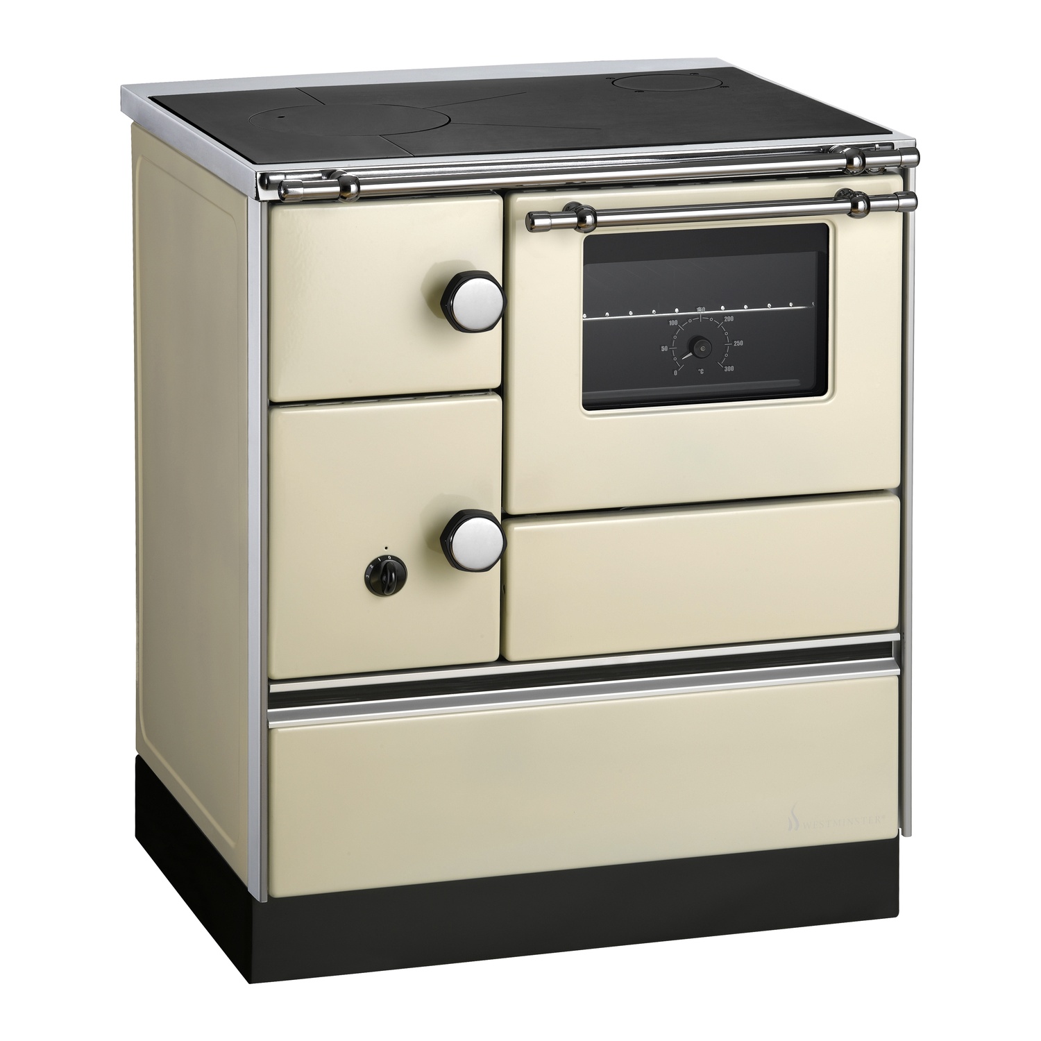 Westminster Holzherd K 76-70 elfenbein Rauchrohranschluss links