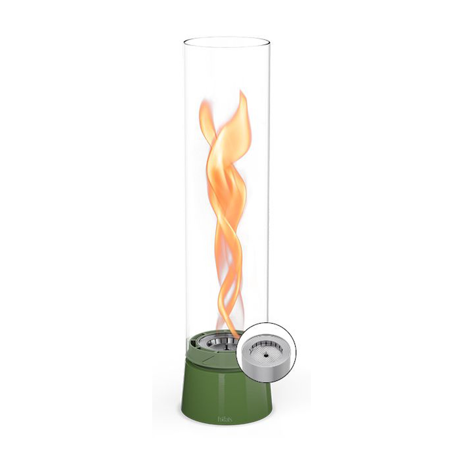 höfats SPIN air 1200 Tischfeuer Emaille grün + 1 Liter Bioethanol gratis