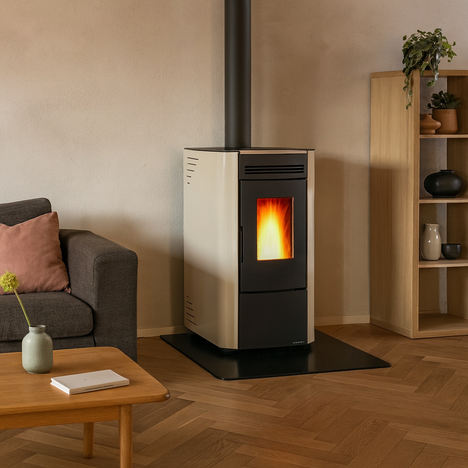 Extraflame Ketty 5.0 Pelletofen Stahl Elfenbein