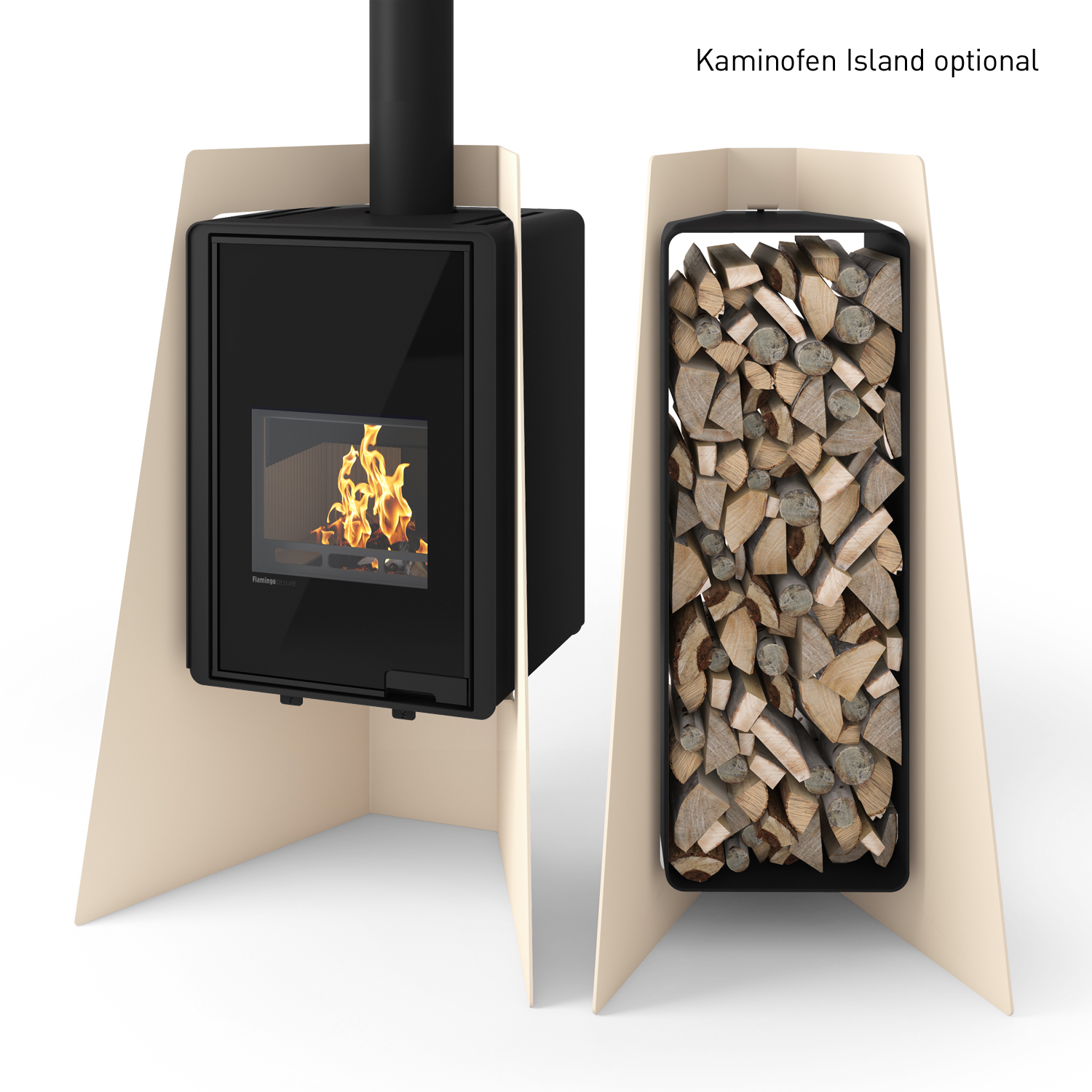 HS Flamingo Deluxe 3 Holzregal Creme HS Flamingo Deluxe 3 Holzregal Creme