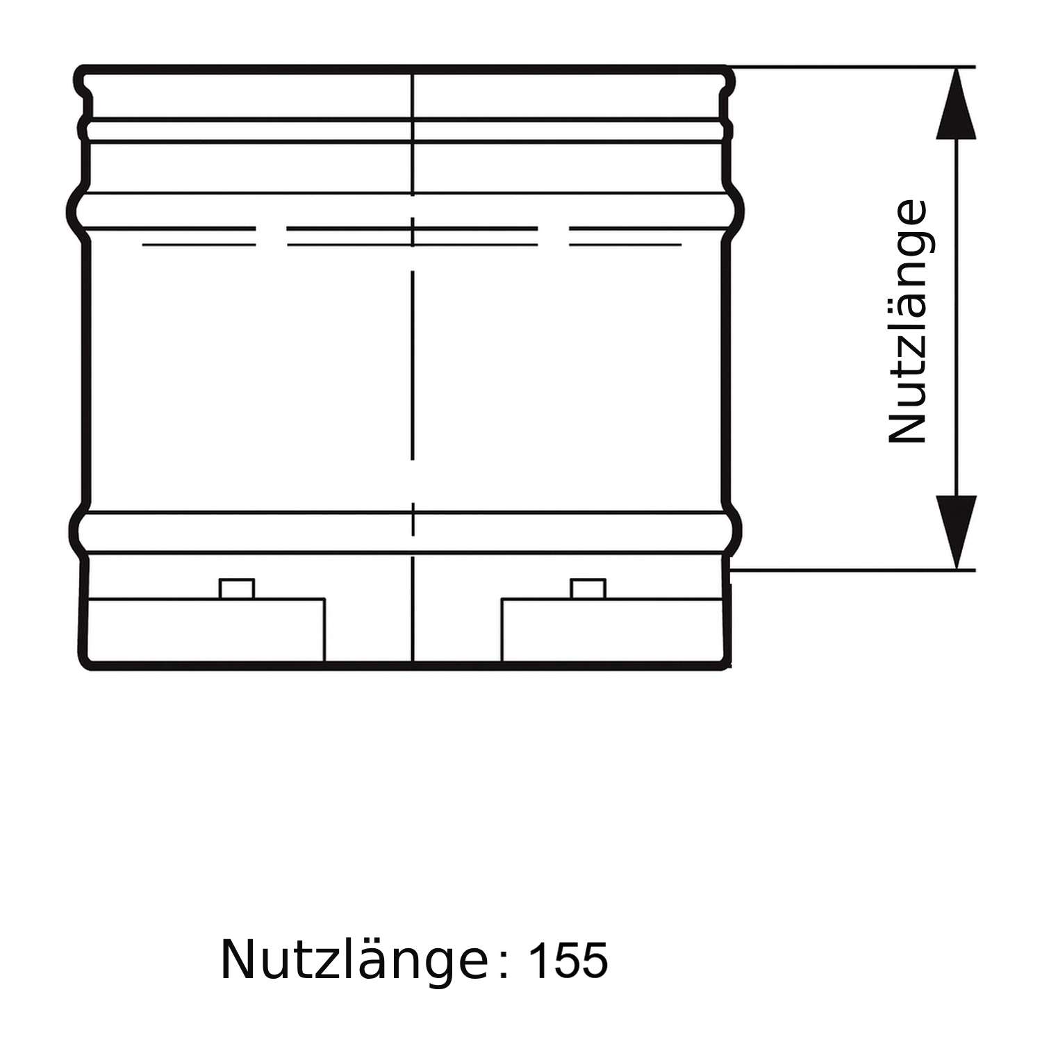 Schiedel ICS Rohrelement 200 mm Ø200 doppelwandig glänzend
