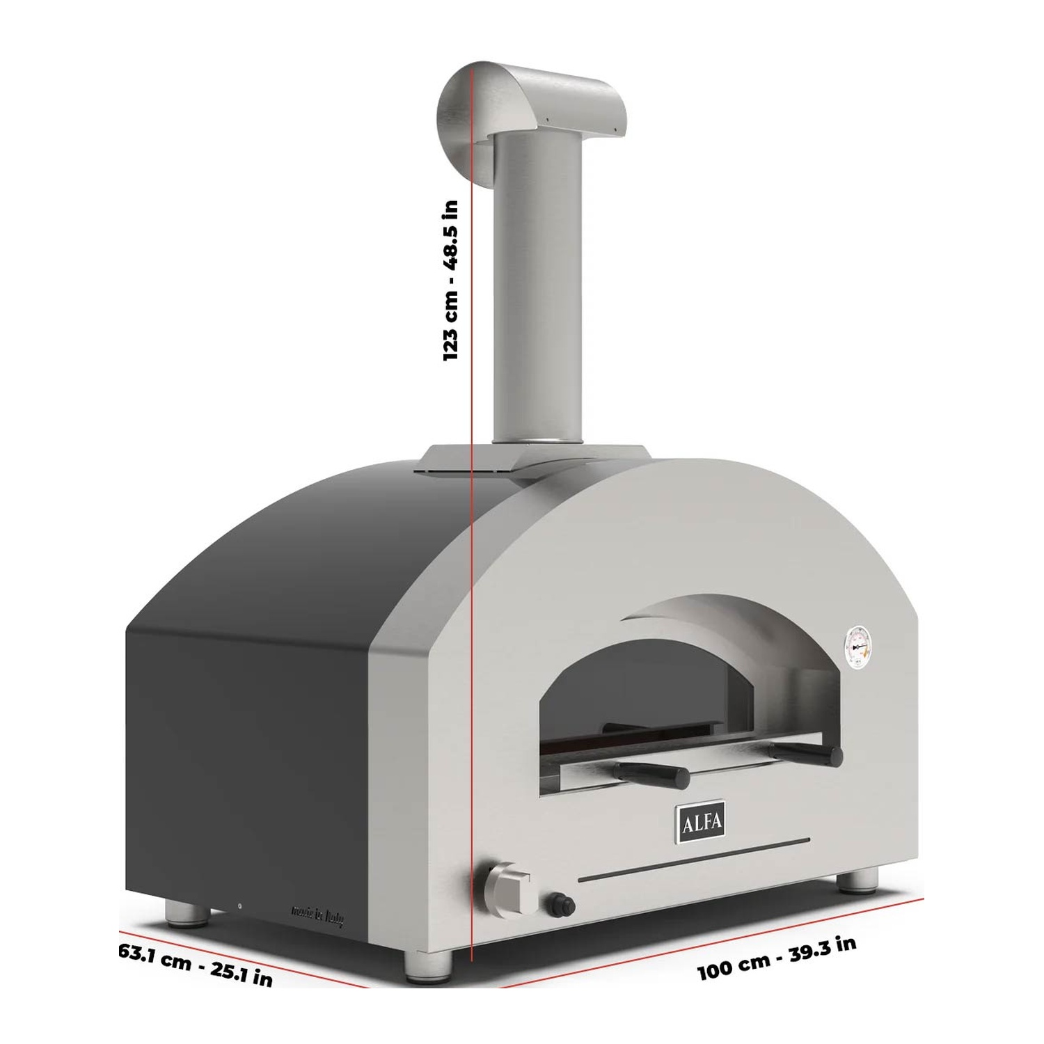 Alfa Futuro 2 Pizze Gas-Pizzaofen silber/ schwarz 50 mBar