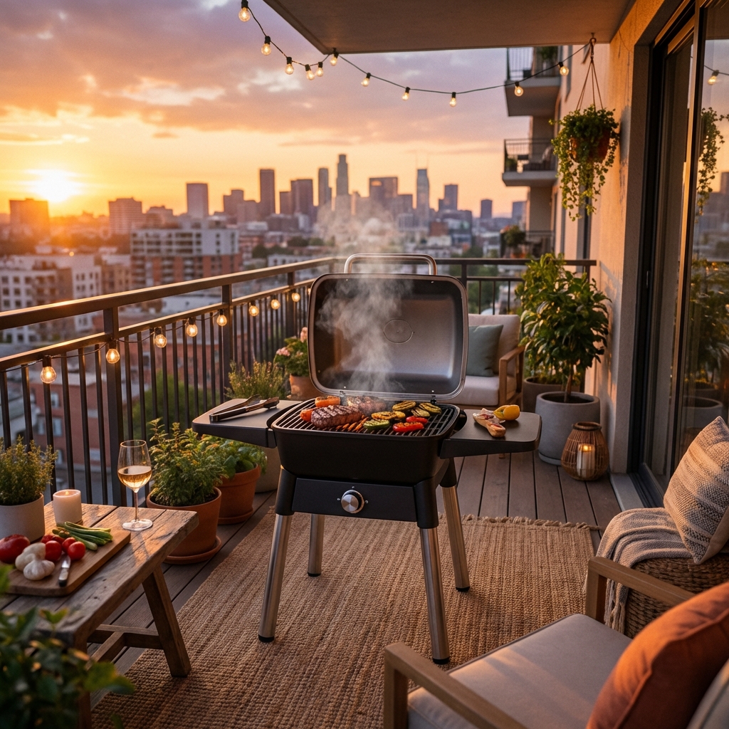 Grillen-auf-dem-Balkon-Regeln-Geraete-und-Tipps