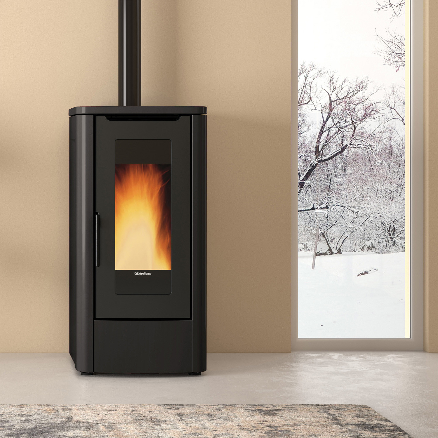 Extraflame Teorema Plus 5.0 Pelletofen Schwarz